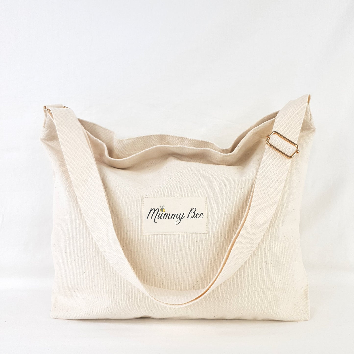 Adult's crossbody bag in Natural, has Mummy bee Print