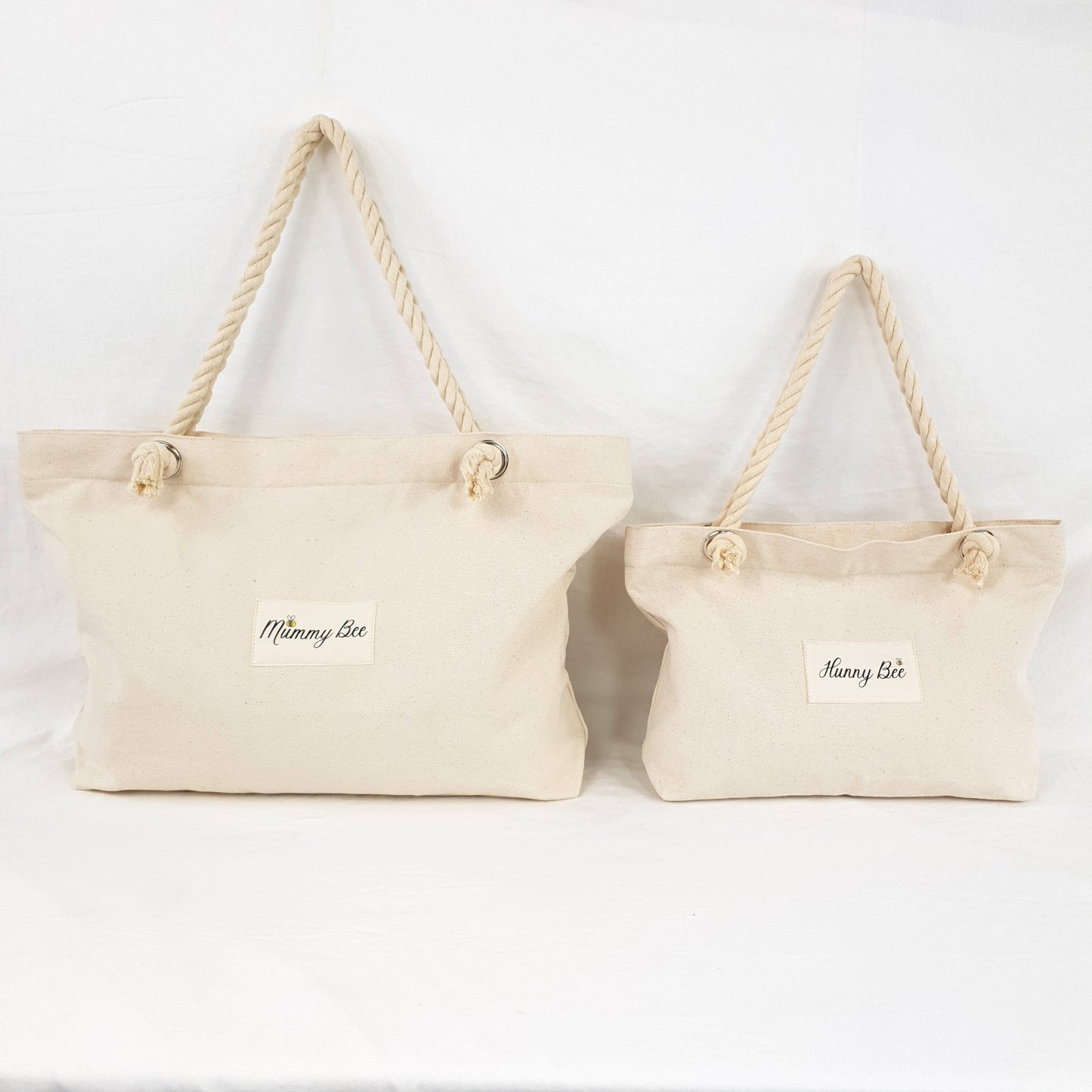 Mom and Kids Tote bag in Natural