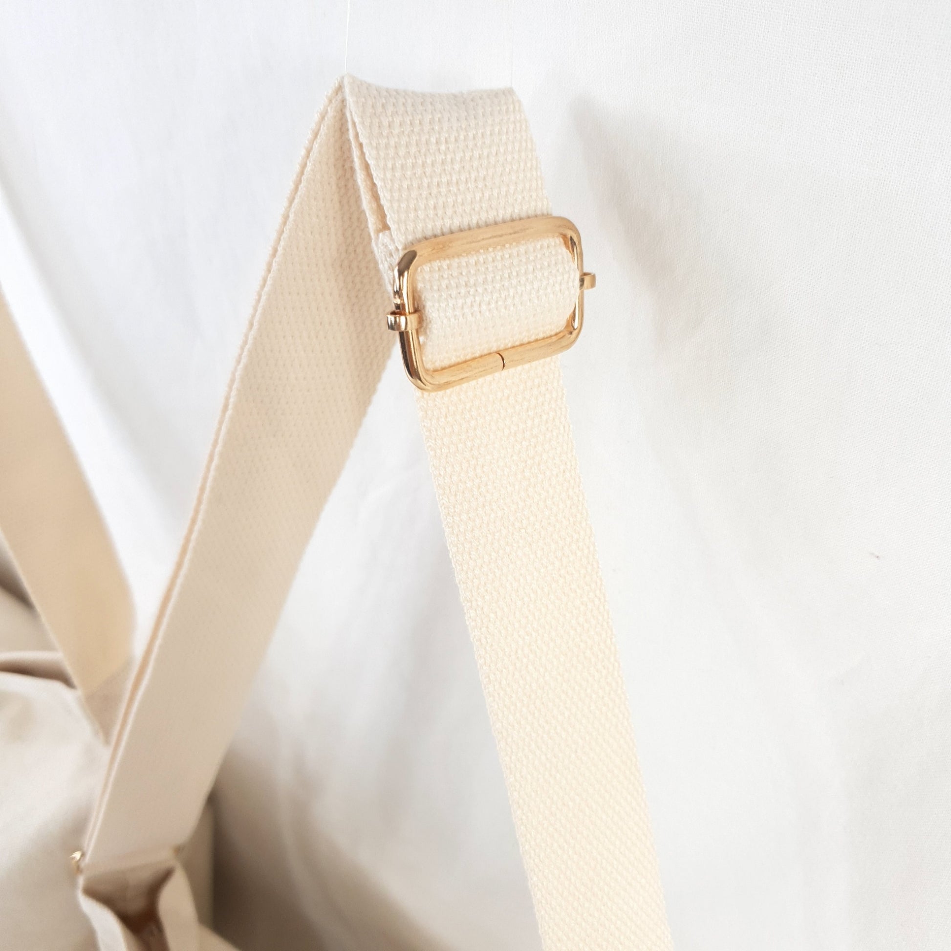 Shoulder straps with gold buckle. Mummy and Me crossbody bags