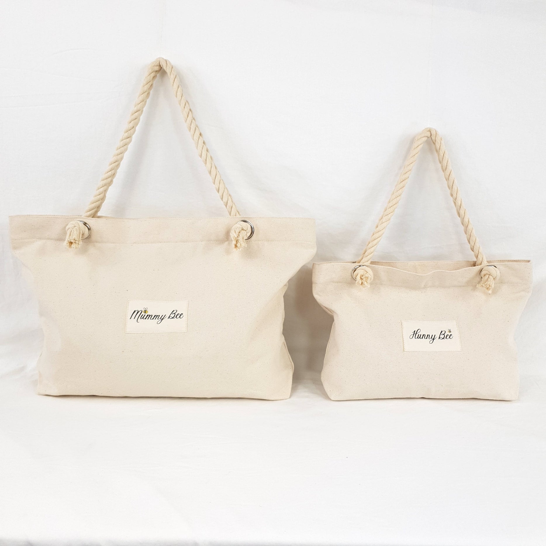 Mom and Kids Tote bag in Natural 